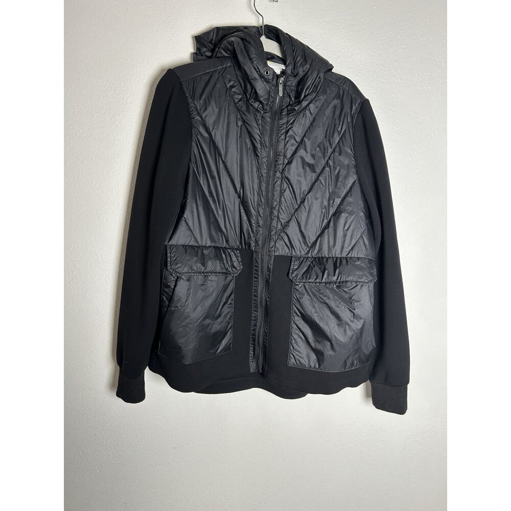Women's Black Quilted Hooded Jacket